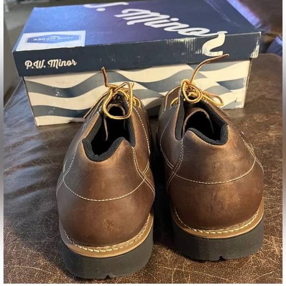 P.W. Minor "Orleans" Steel Toe Tan Leather Shoes, Men's Size 13 3W, New with Box - Picture 4 of 7